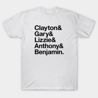 Gears Of War Helvetica Light: Clayton Gary Lizzie Anthony Benjamin T-Shirt